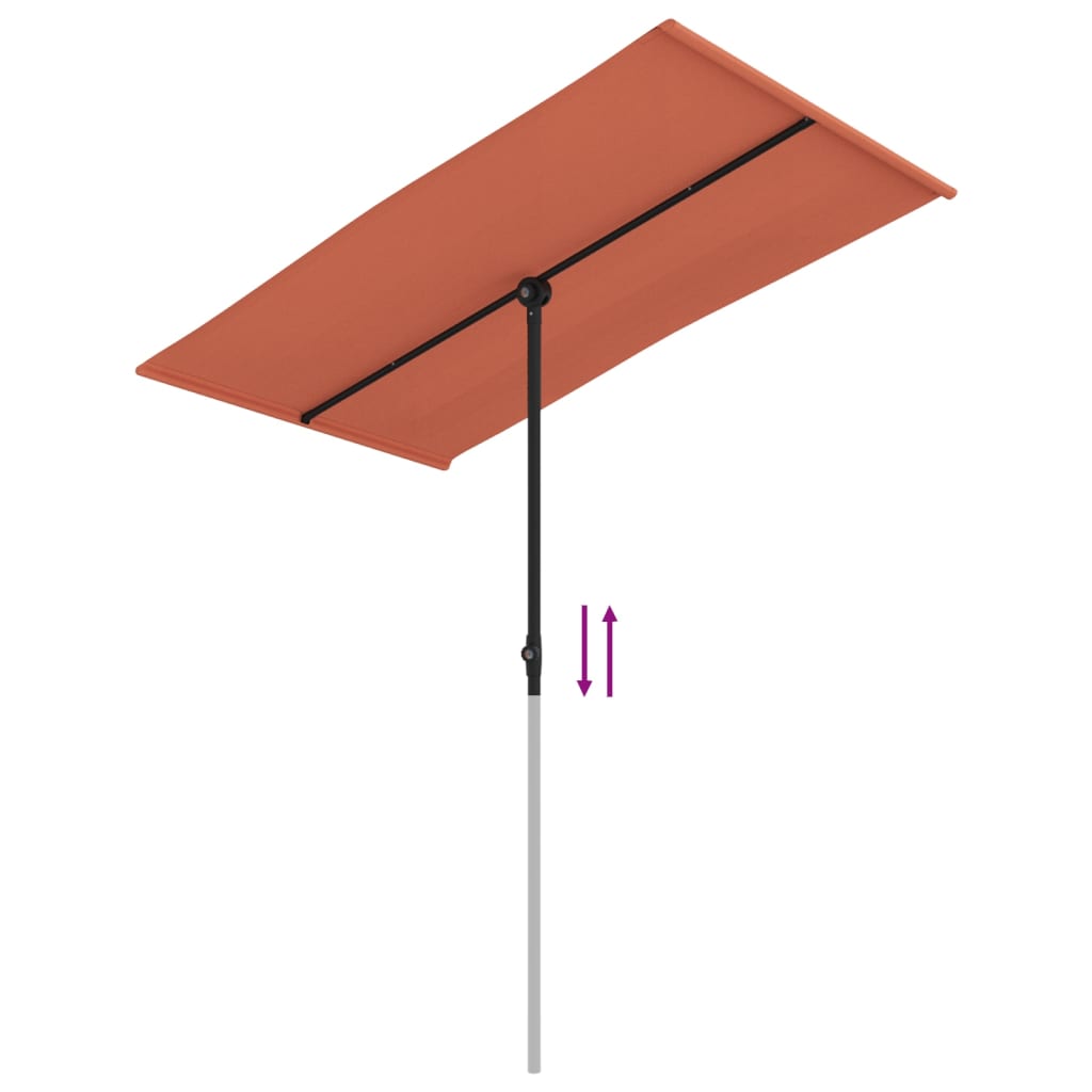 Sonnenschirm mit Aluminium-Mast 180x110 cm Bordeauxrot