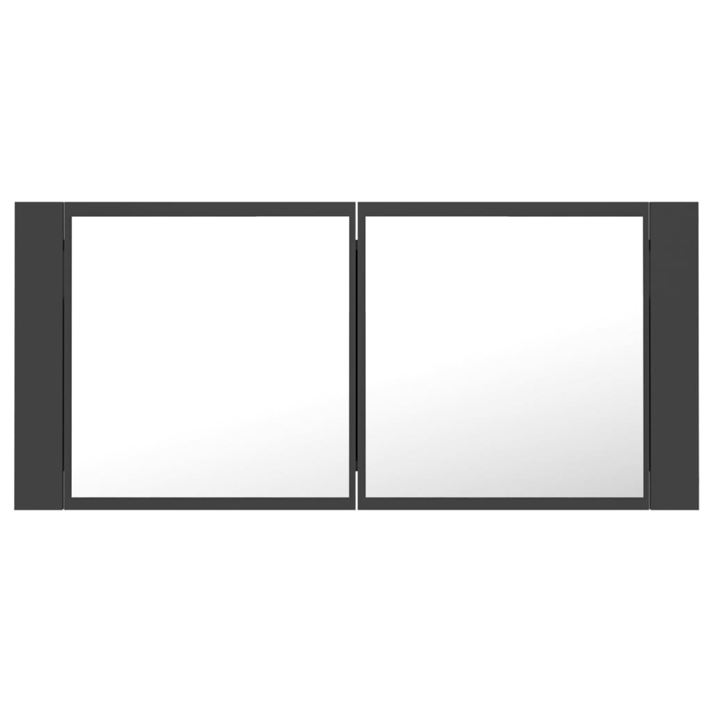 LED-Bad-Spiegelschrank Weiß 100x12x45 cm Acryl