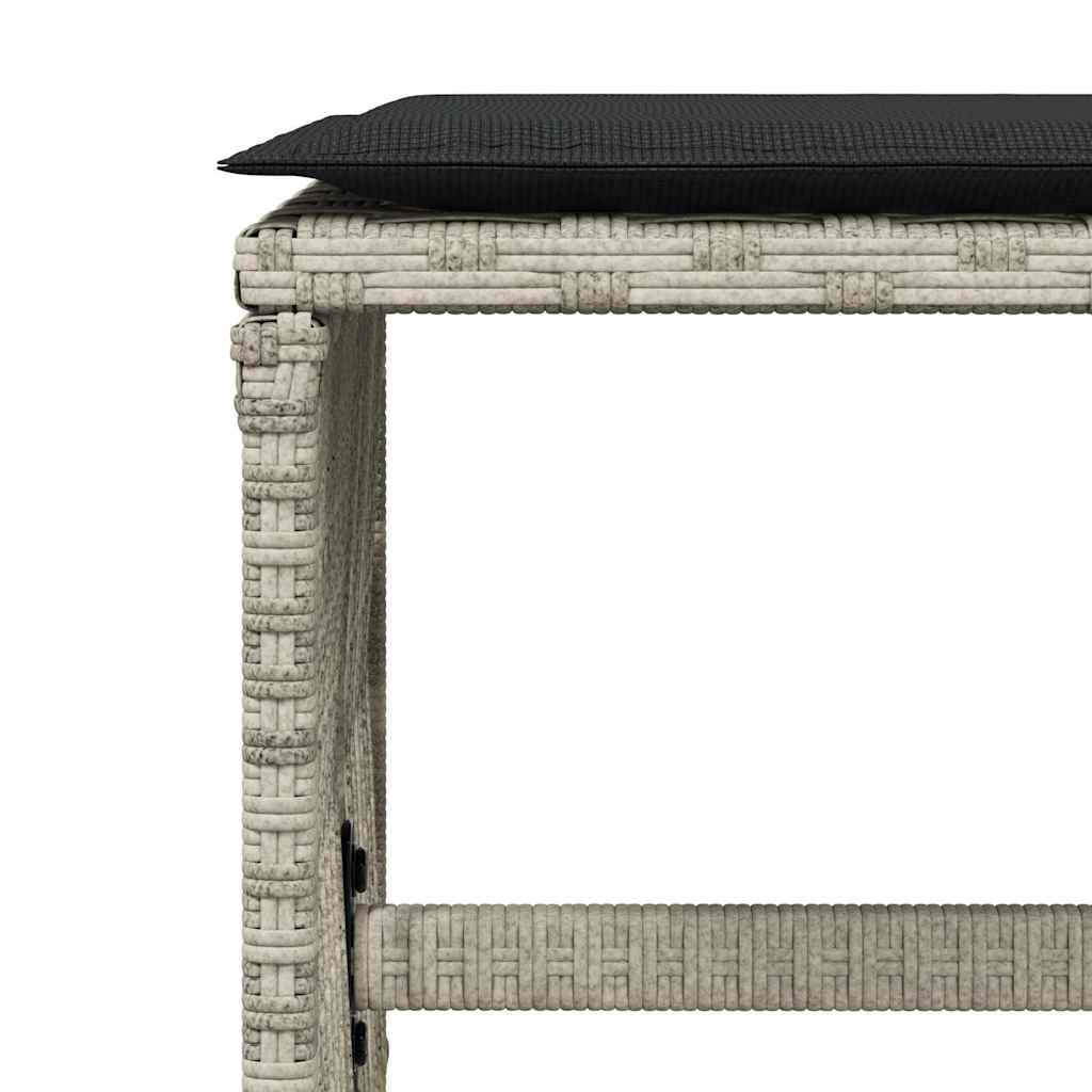 Gartenhocker mit Kissen 4 Stk. Schwarz 41x41x36 cm Poly Rattan