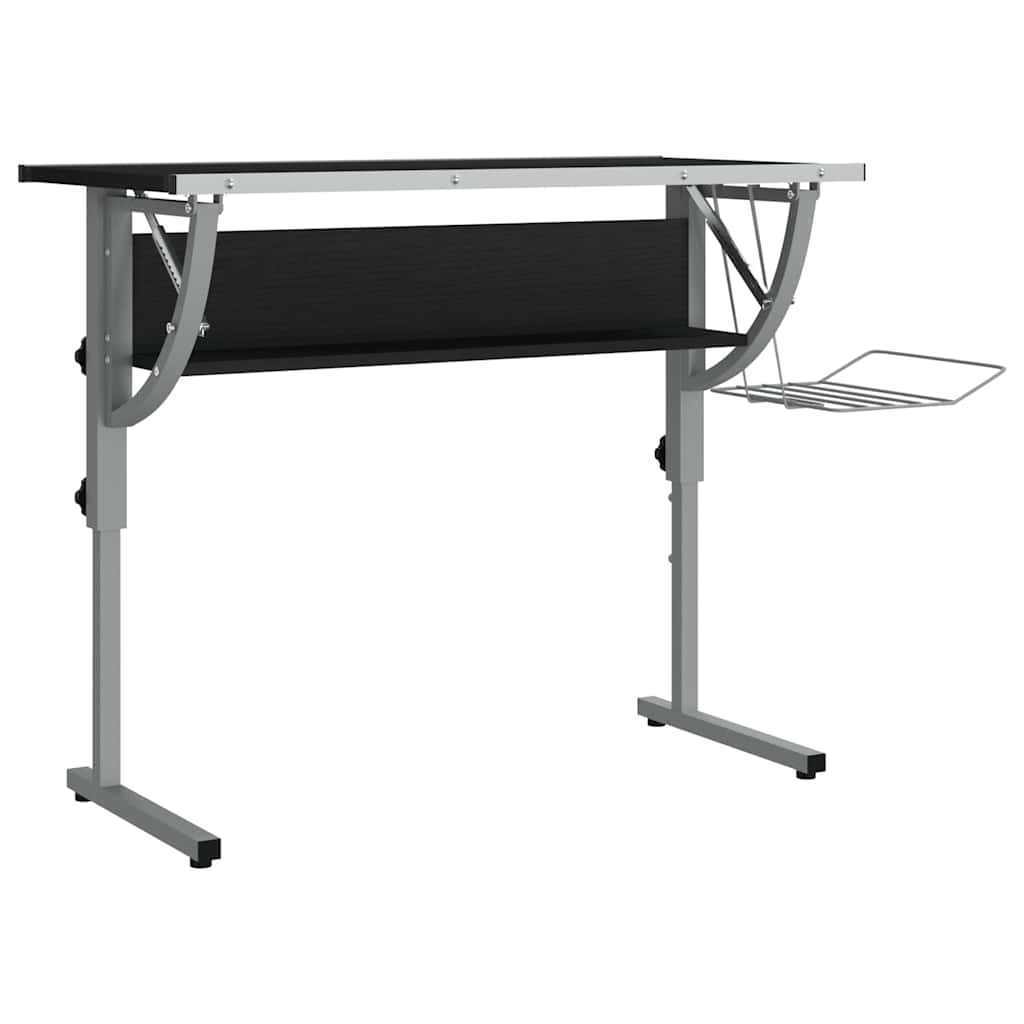 Basteltisch Weiß & Grau 110x53x(58-87) cm Holzwerkstoff & Stahl