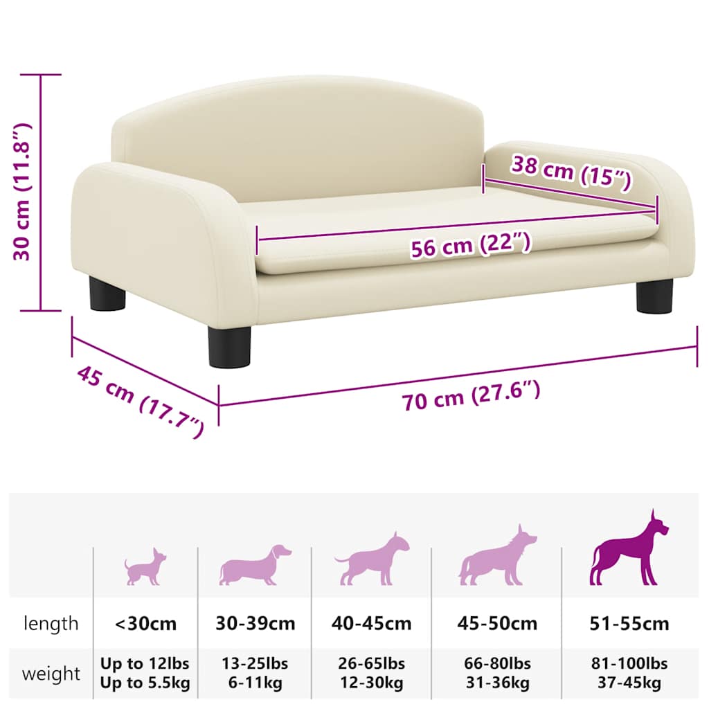 Hundebett Dunkelgrau 70x45x30 cm Stoff