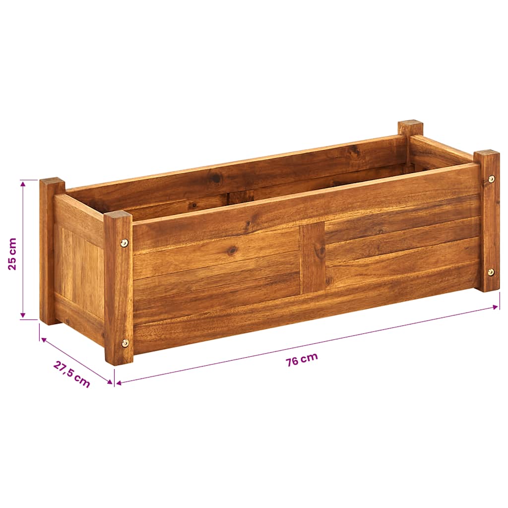 Garten-Hochbeet Akazienholz 76x27,6x25 cm