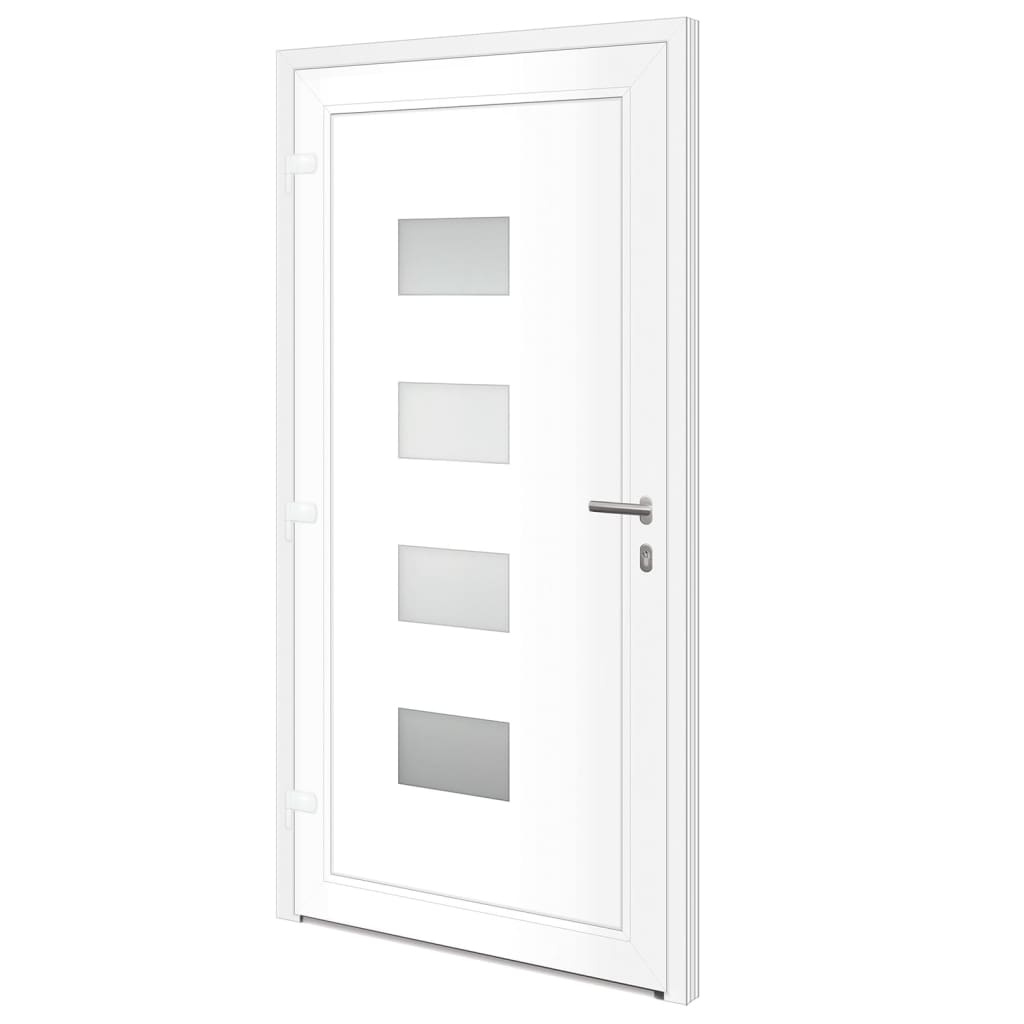Haustür Anthrazit 100x210 cm Aluminium und PVC