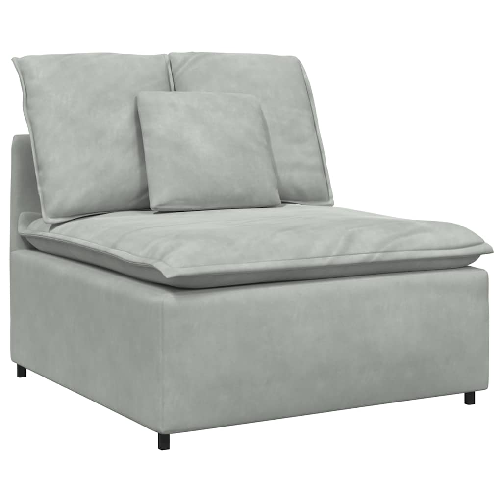 Modulares Sofa Endmodul mit Armlehne Kissen Blau 100 cm