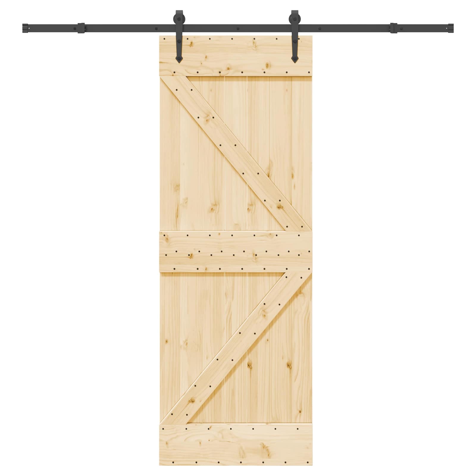 Schiebetür NARVIK Natürlich und Schwarz 70 x 210 cm (152,5 cm)