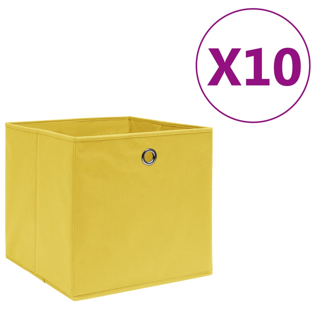 Aufbewahrungsboxen mit Deckeln 10 Stk. 28x28x28 cm Schwarz