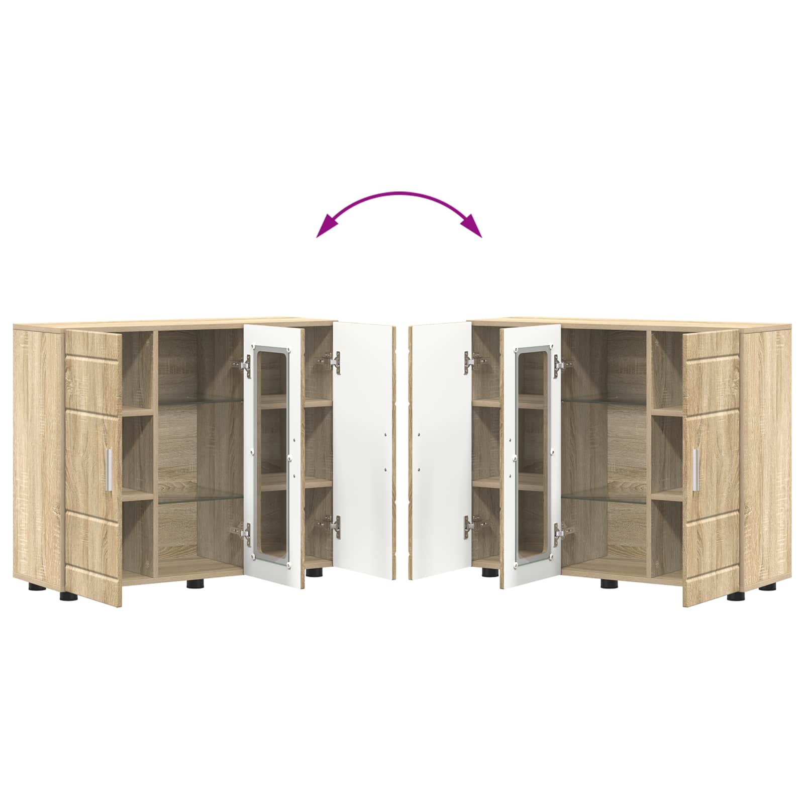 Highboard mit Regal FLORIN Weiß 60 x 35 x 182 cm Holzwerkstoff