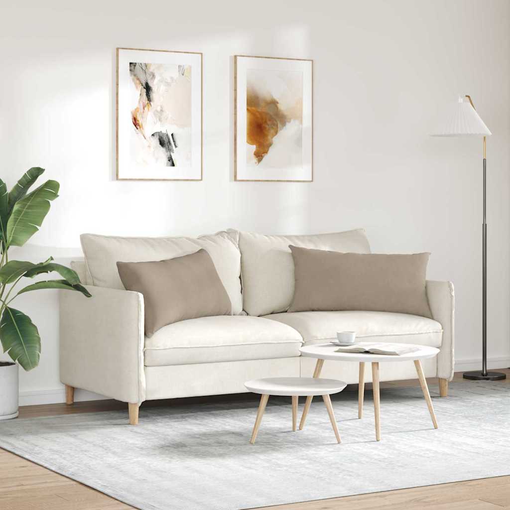 Sofakissen 2 Stück Taupe 50 x 30 cm Stoff