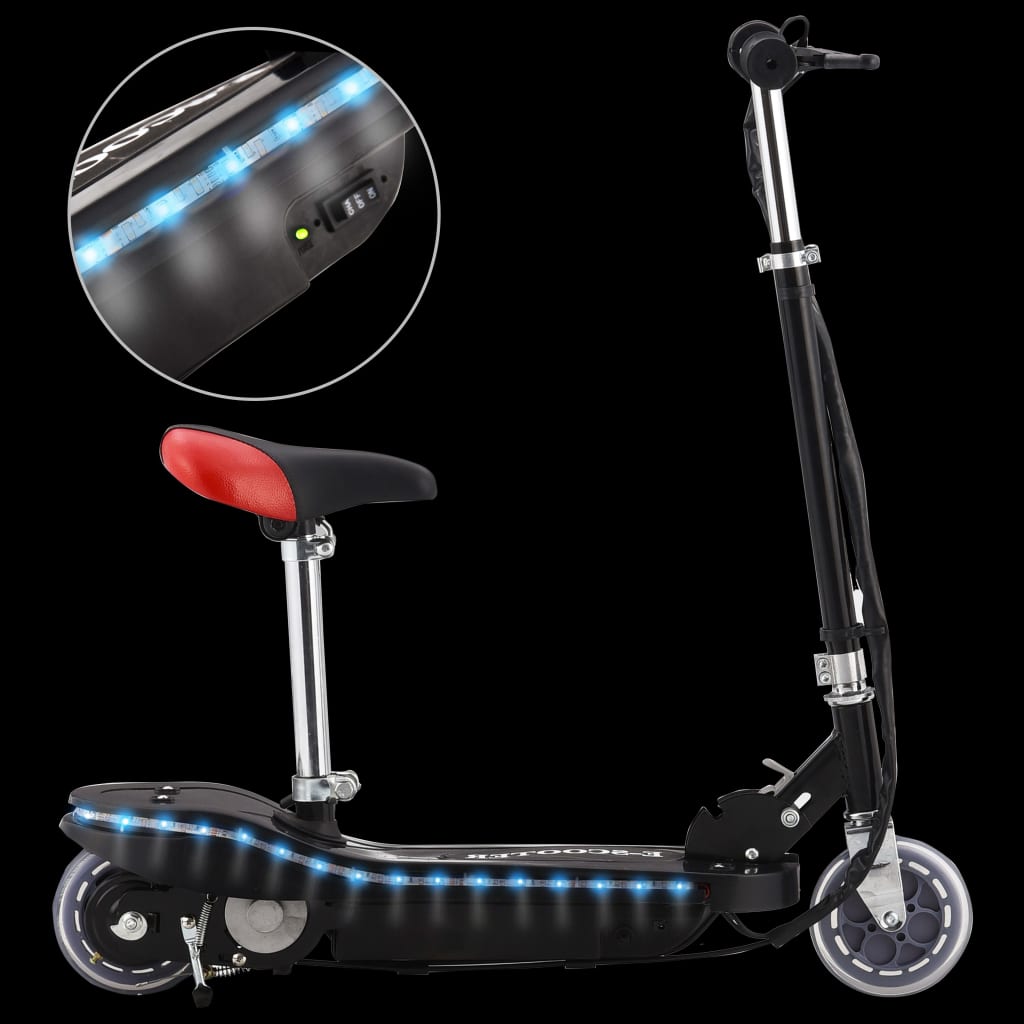 E-Scooter mit LED 120 W Schwarz
