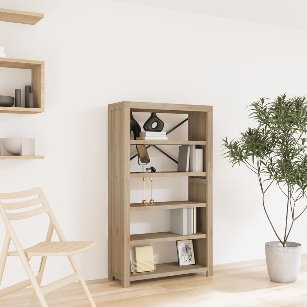 Bücherregal 7 Böden 80x30x200 cm Massivholz Akazie