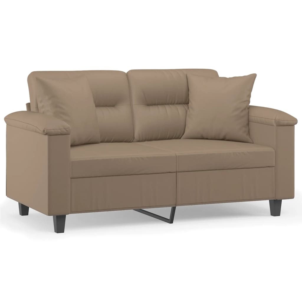 2-Sitzer-Sofa mit Zierkissen Weinrot 120 cm Kunstleder