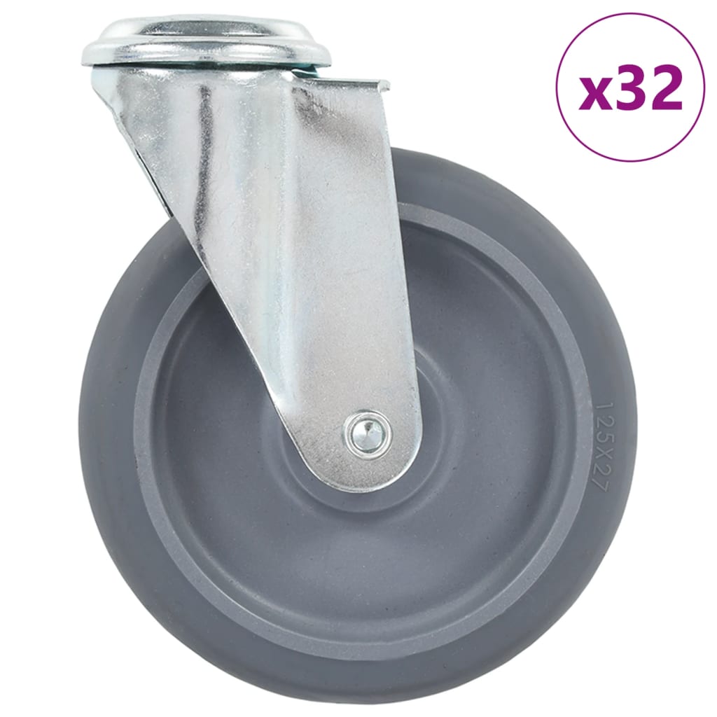 8 Stk. Lenkrollen mit Bolzenloch 125 mm