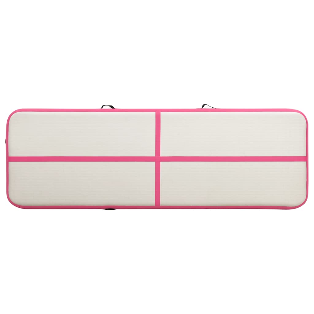 Aufblasbare Gymnastikmatte mit Pumpe 300×100×10 cm PVC Rosa
