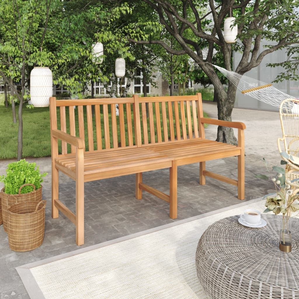 Gartenbank 114 cm Massivholz Teak