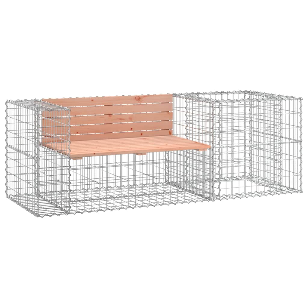 Gartenbank mit Gabione Massivholz Kiefer