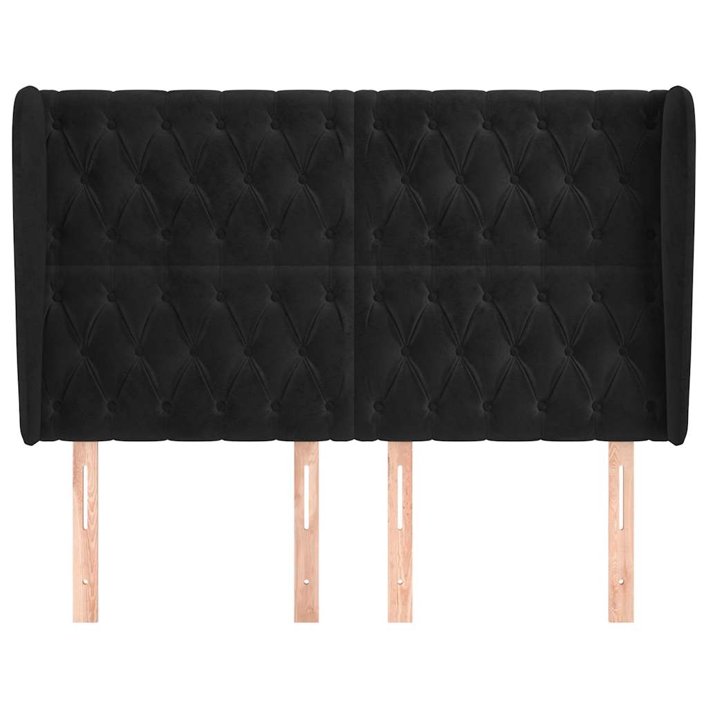 Kopfteil mit Ohren Dunkelblau 93x23x78/88 cm Samt