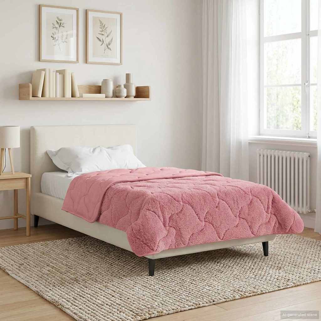 Sommerdecke Anthrazit 135 x 200 cm Mikrofaser und Teddy-Fleece
