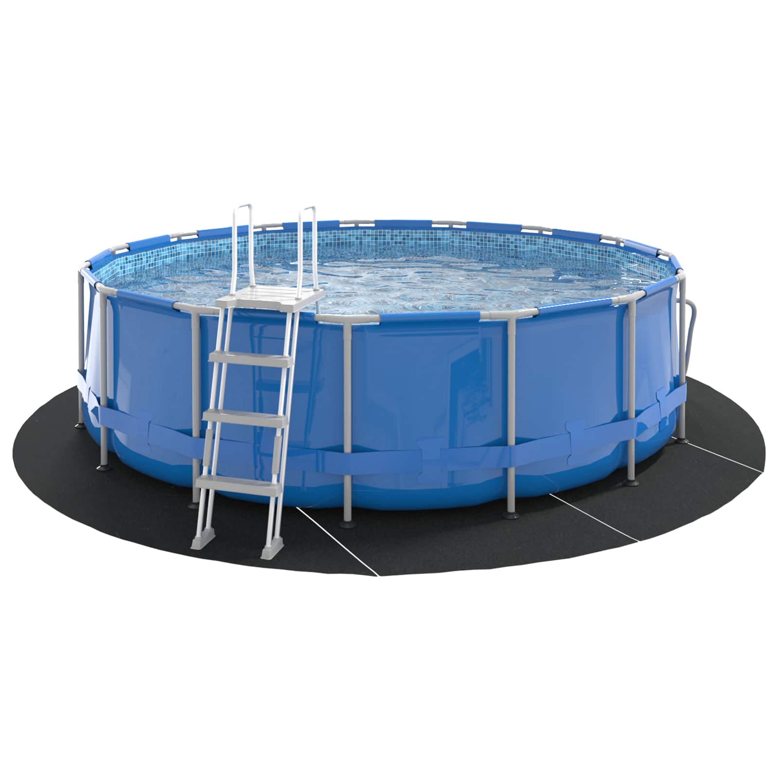 Bodenfolie für Pools Schwarz Ø 244 cm Vliesstoff