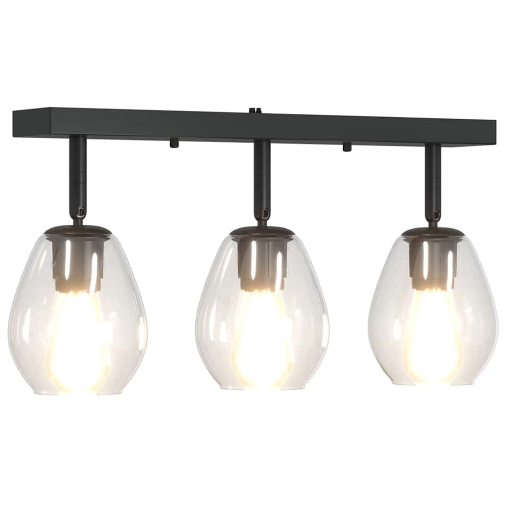 Deckenstrahler Schwarz 13 x 13 x 26 cm Glas und Metall