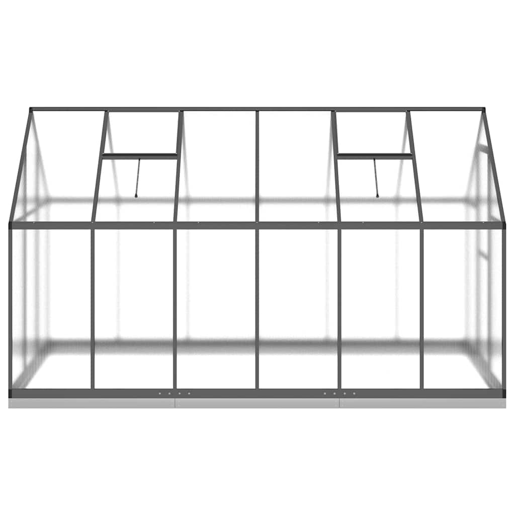 Gewächshaus mit Fundamentrahmen Silber 334x169x202cm Aluminimum