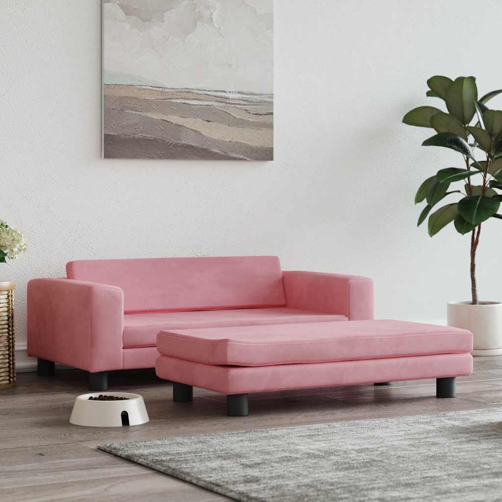 Hundebett mit Verlängerung Creme 100x50x30 cm Samt