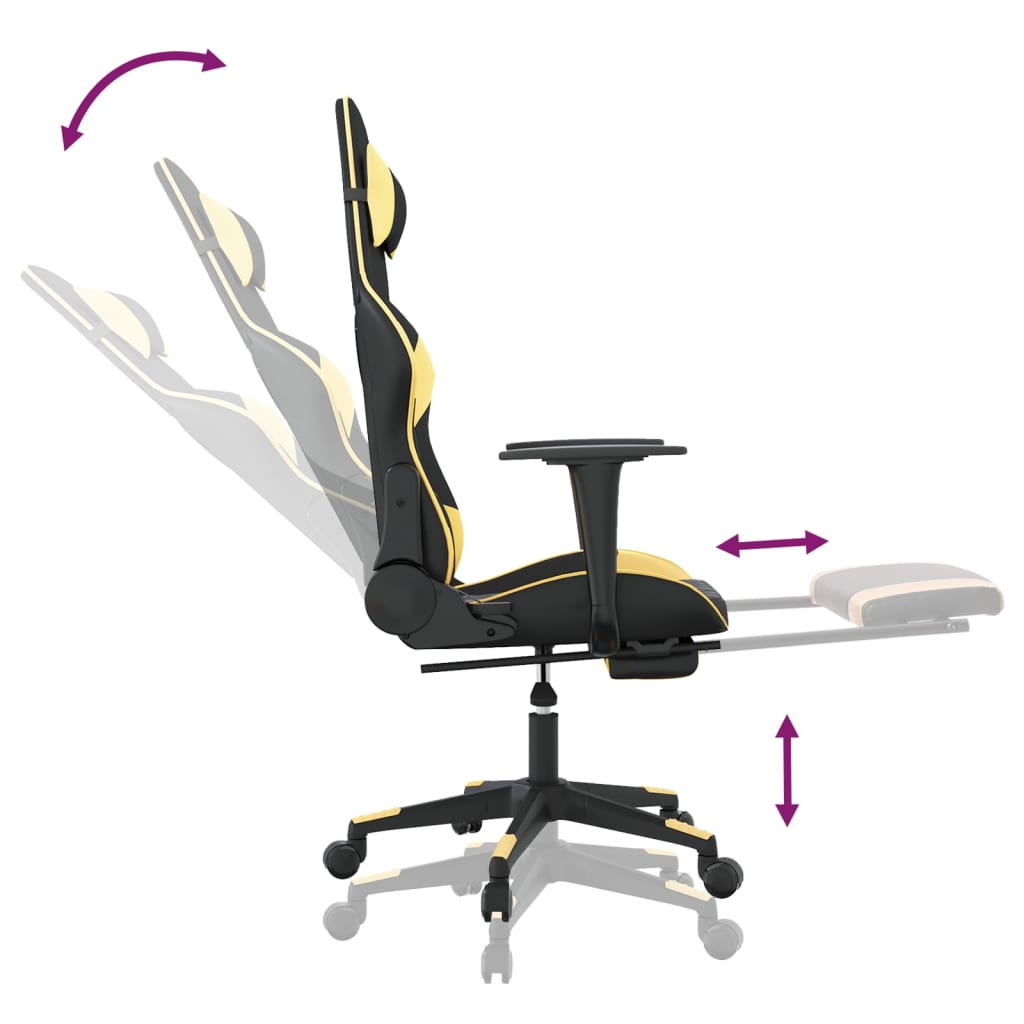 Gaming-Stuhl mit Massagefunktion Schwarz und Blau Kunstleder