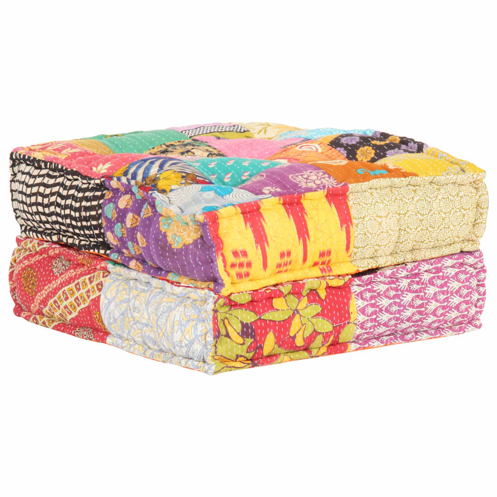 2-Sitzer Modularer Pouf Patchwork Stoff
