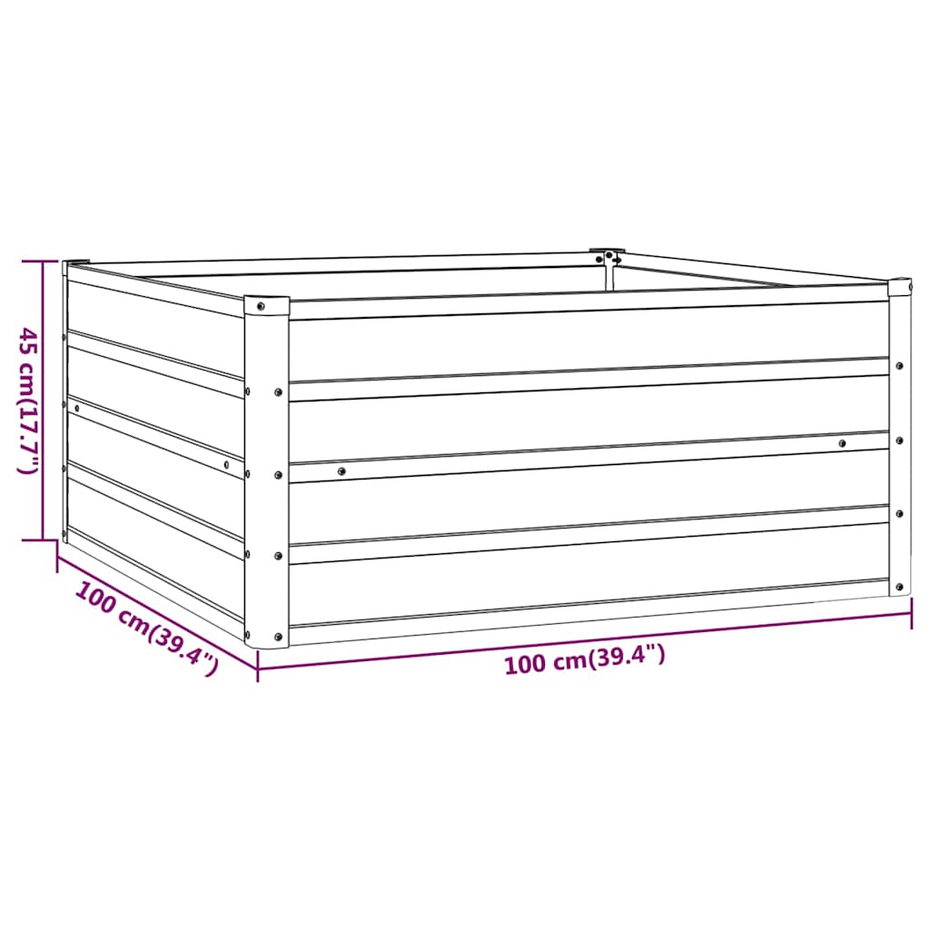 Hochbeet Rostig 100x100x77 cm Cortenstahl