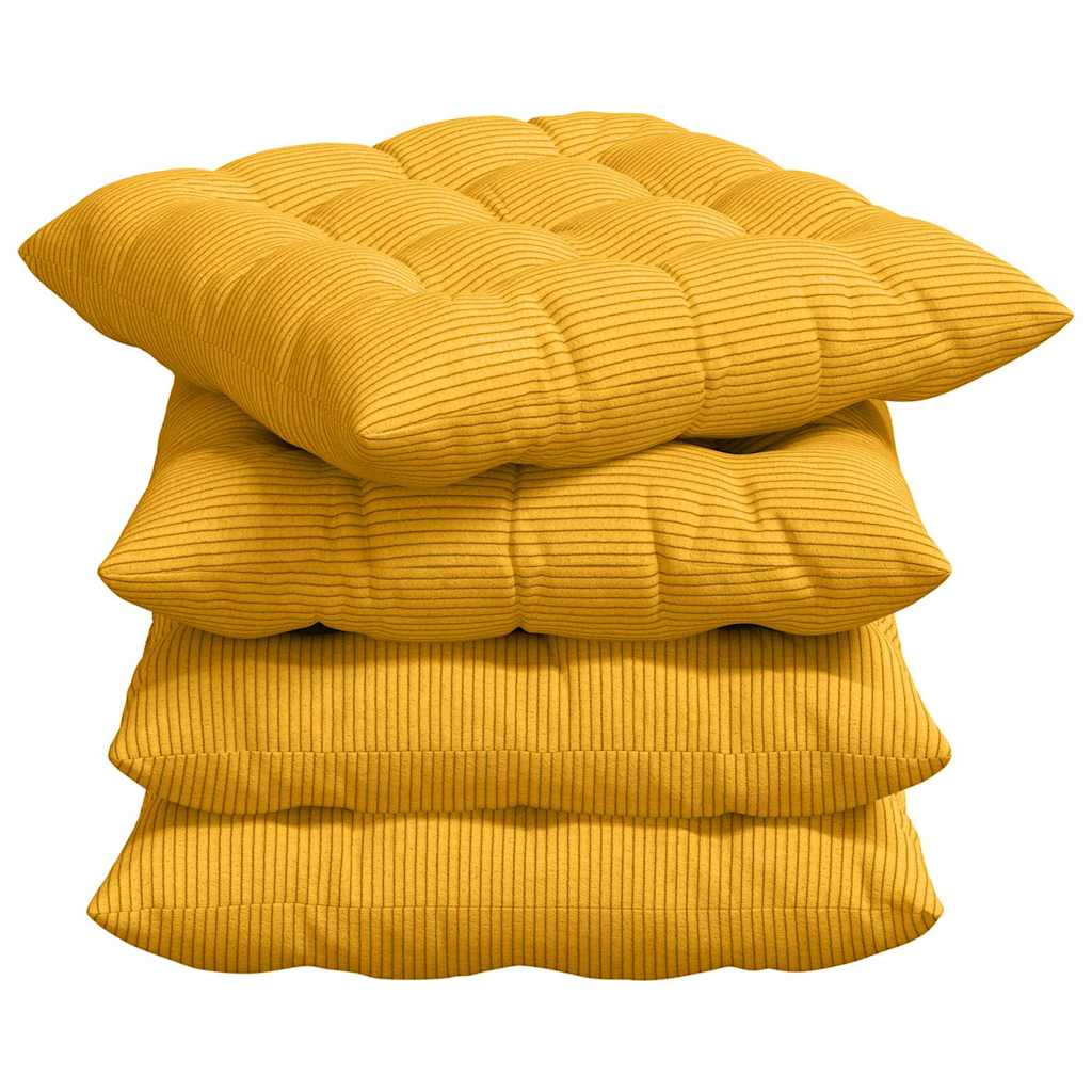 Sitzkissen 4 pcs Hellgrau 40 x 40 x 6 cm Cordstoff