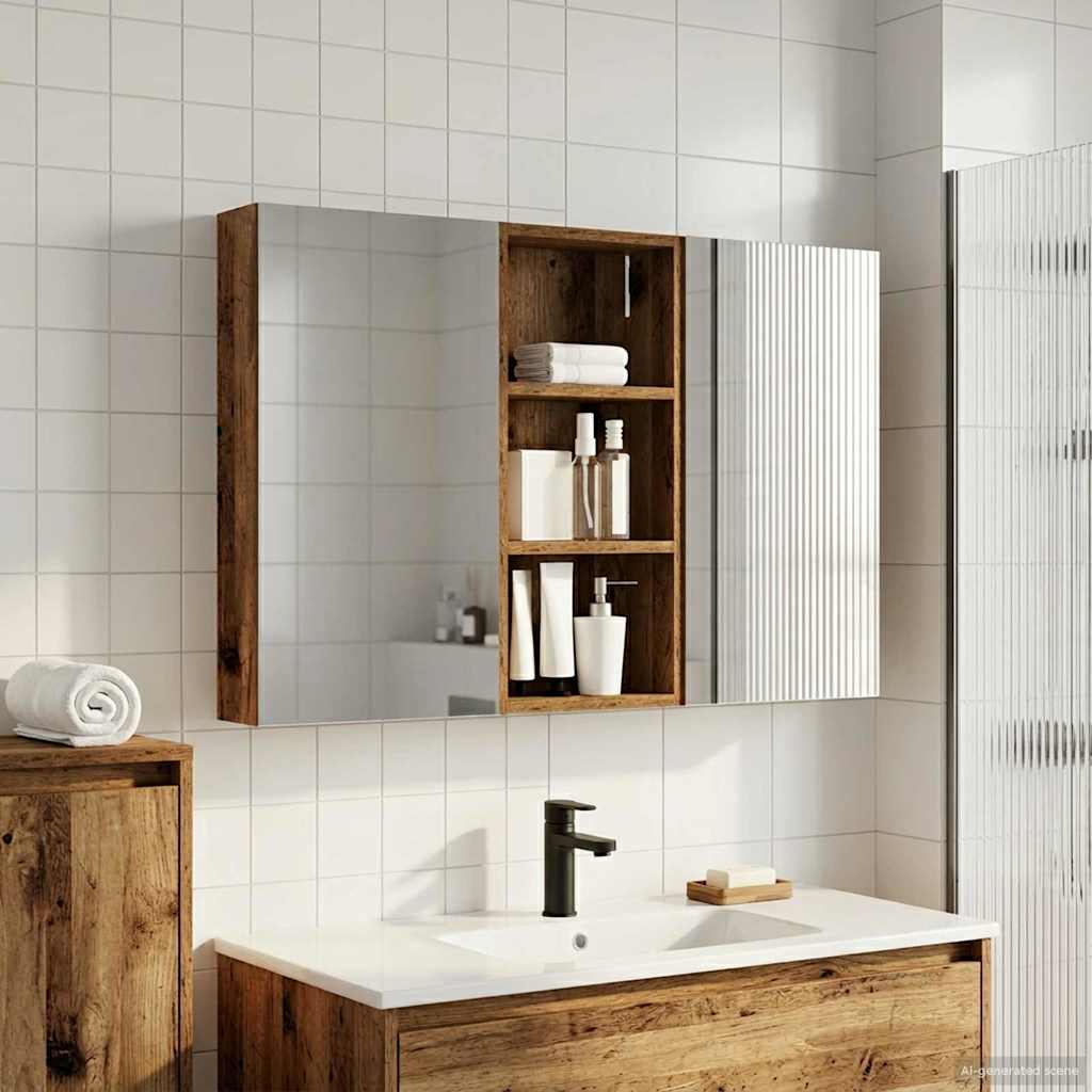 Badezimmerschrank-Set 3 pcs 80 x 10,5 x 50 cm Holzwerkstoff