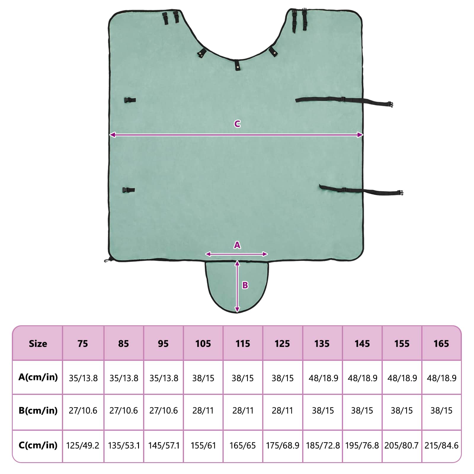 Pferdedecke Volles Aqua 75 cm Polyester