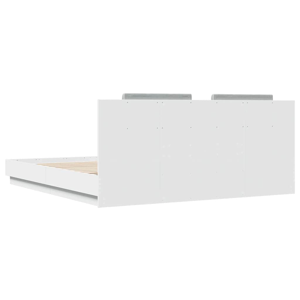 Bettgestell mit Kopfteil Grau Sonoma 180x200 cm Holzwerkstoff
