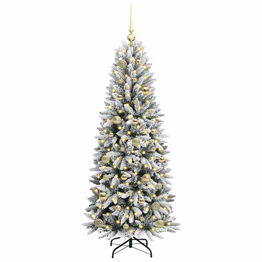 Künstlicher Weihnachtsbaum mit 150 LEDs mit Ständer Weiß 120 cm