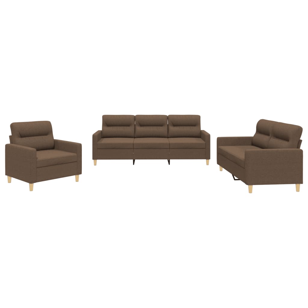 4-tlg. Sofagarnitur mit Kissen Taupe Stoff