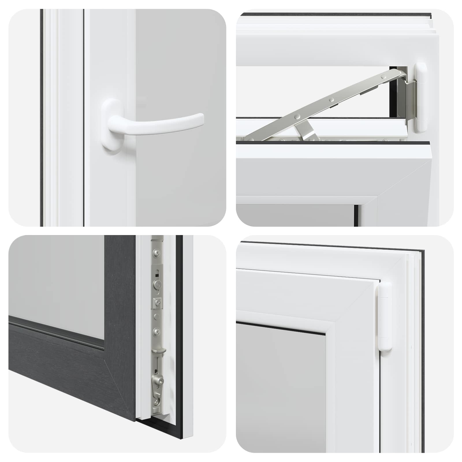 Kellerfenster RISOR 50 x 50 cm PVC und Glas Weiß