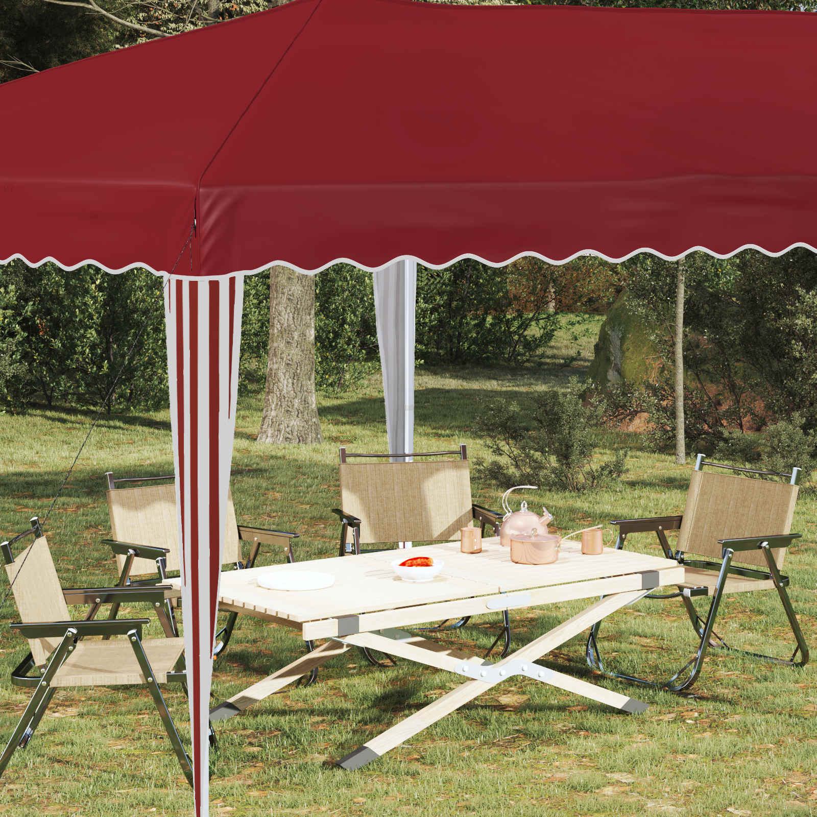 Pop-up Partyzelt 575 x 290 x 245 cm Creme