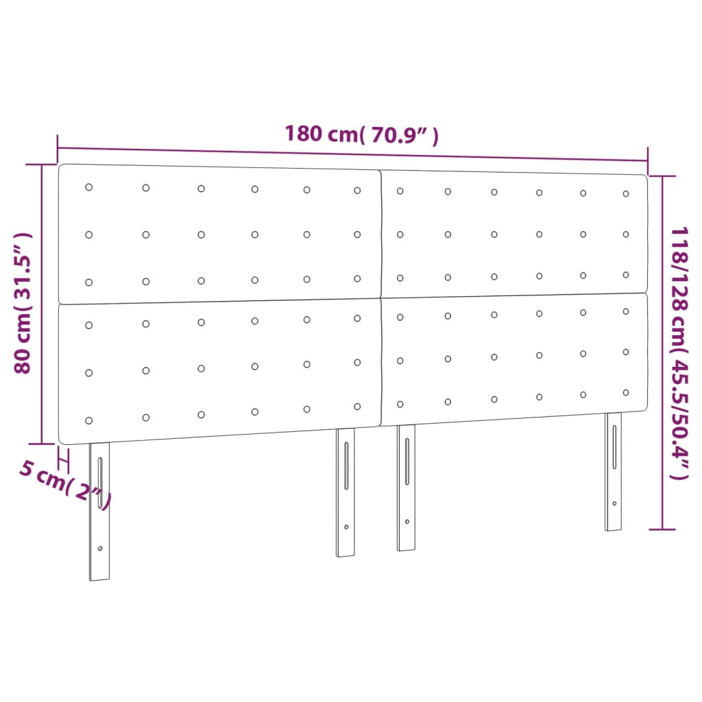 Kopfteil Hellgrau 80x5x118/128 cm Stoff