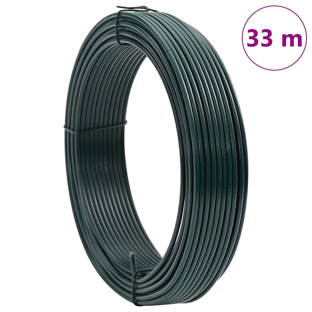 Zaun-Bindedraht 250 m 0,9/1,4 mm Stahl Schwarzgrün