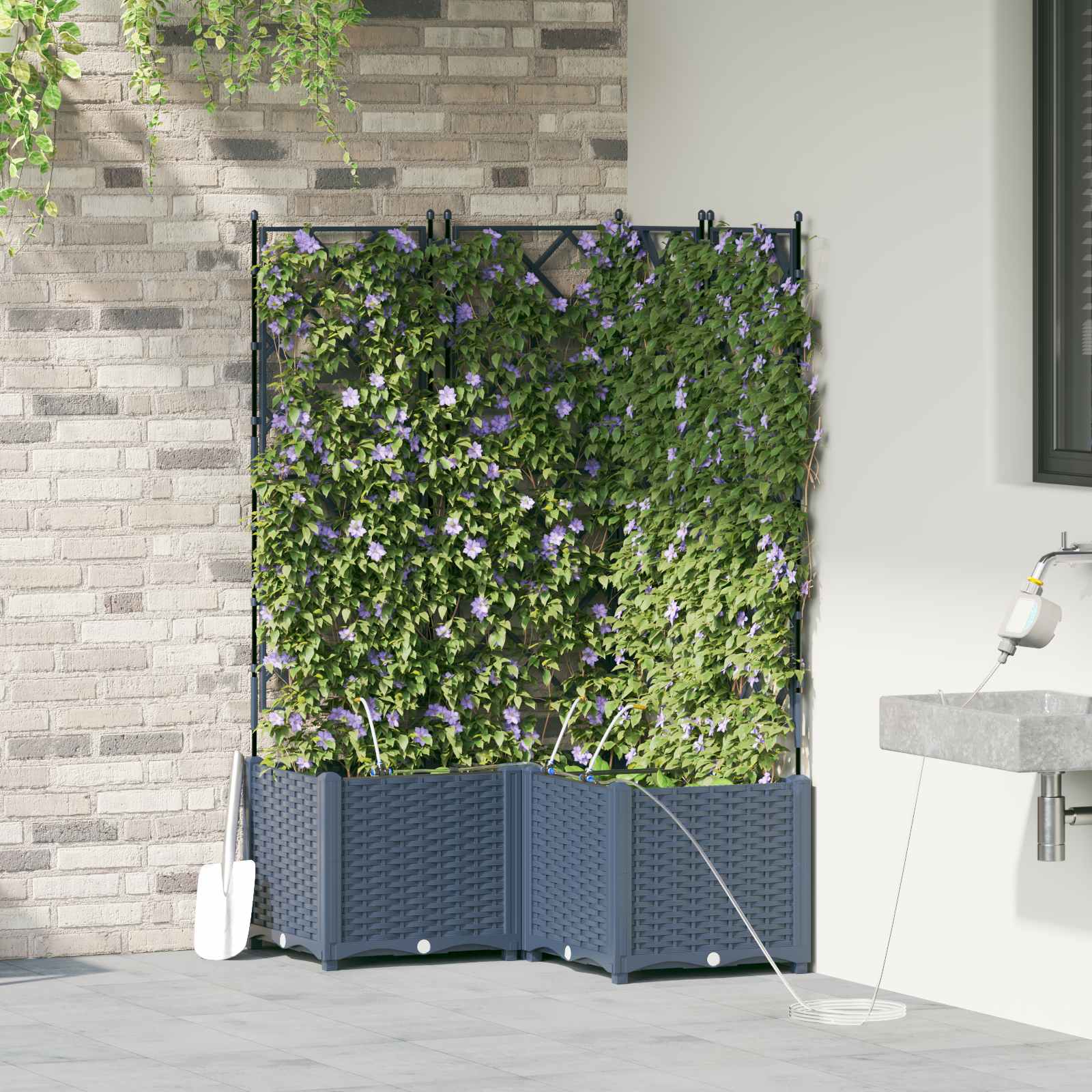 Garten-Pflanzgefäß 4 Stk. Braun 160 x 40 x 22 cm PP
