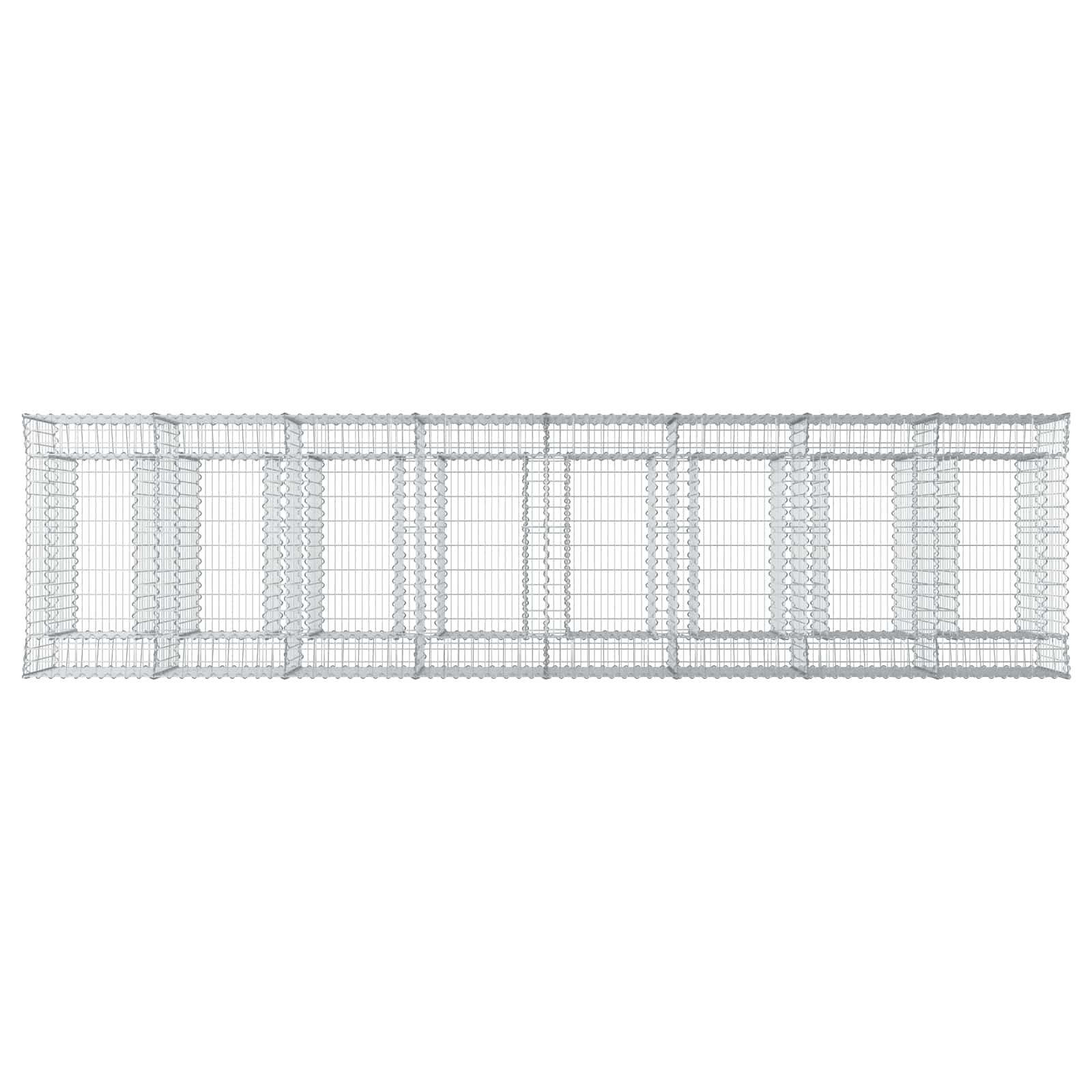 Gabionen-Hochbeet 2 pcs Silber