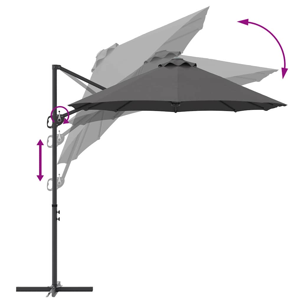 Sonnenschirm Sand 372 x 198 x 243 cm Polyester und Aluminium