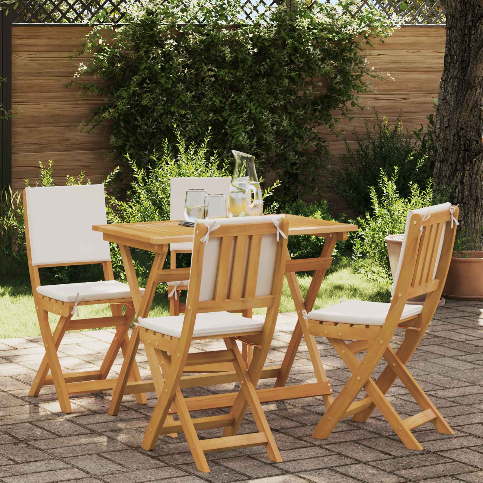 Außen Bistro-Stühle 6 pcs Natur Massivholz Akazie