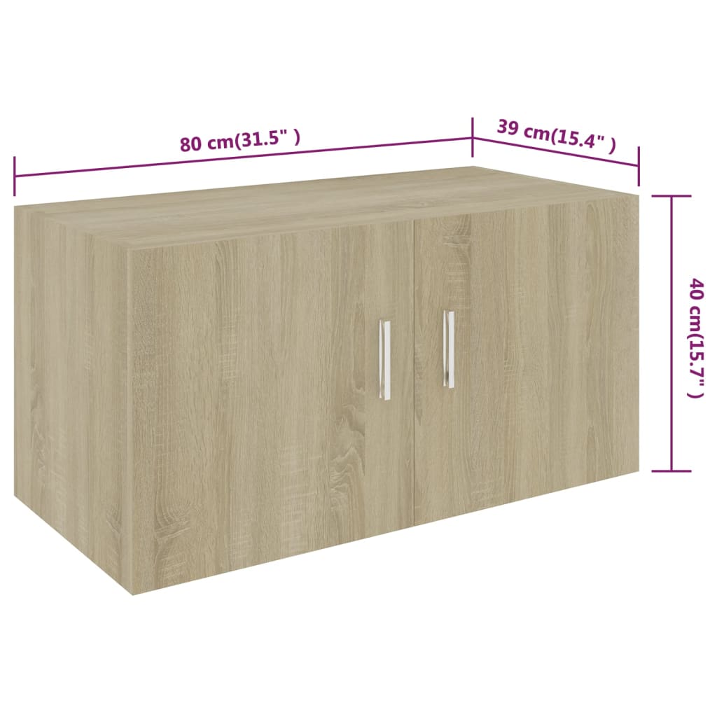 Wandschrank Weiß 80 x 39 x 40 cm Holzwerkstoff