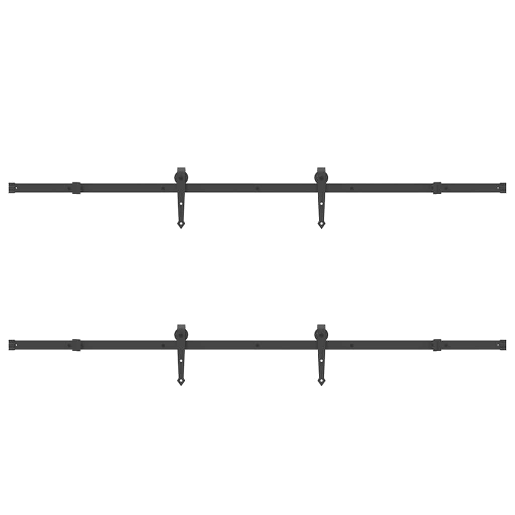 Schiebetürbeschlag-Set 305 cm Stahl Schwarz