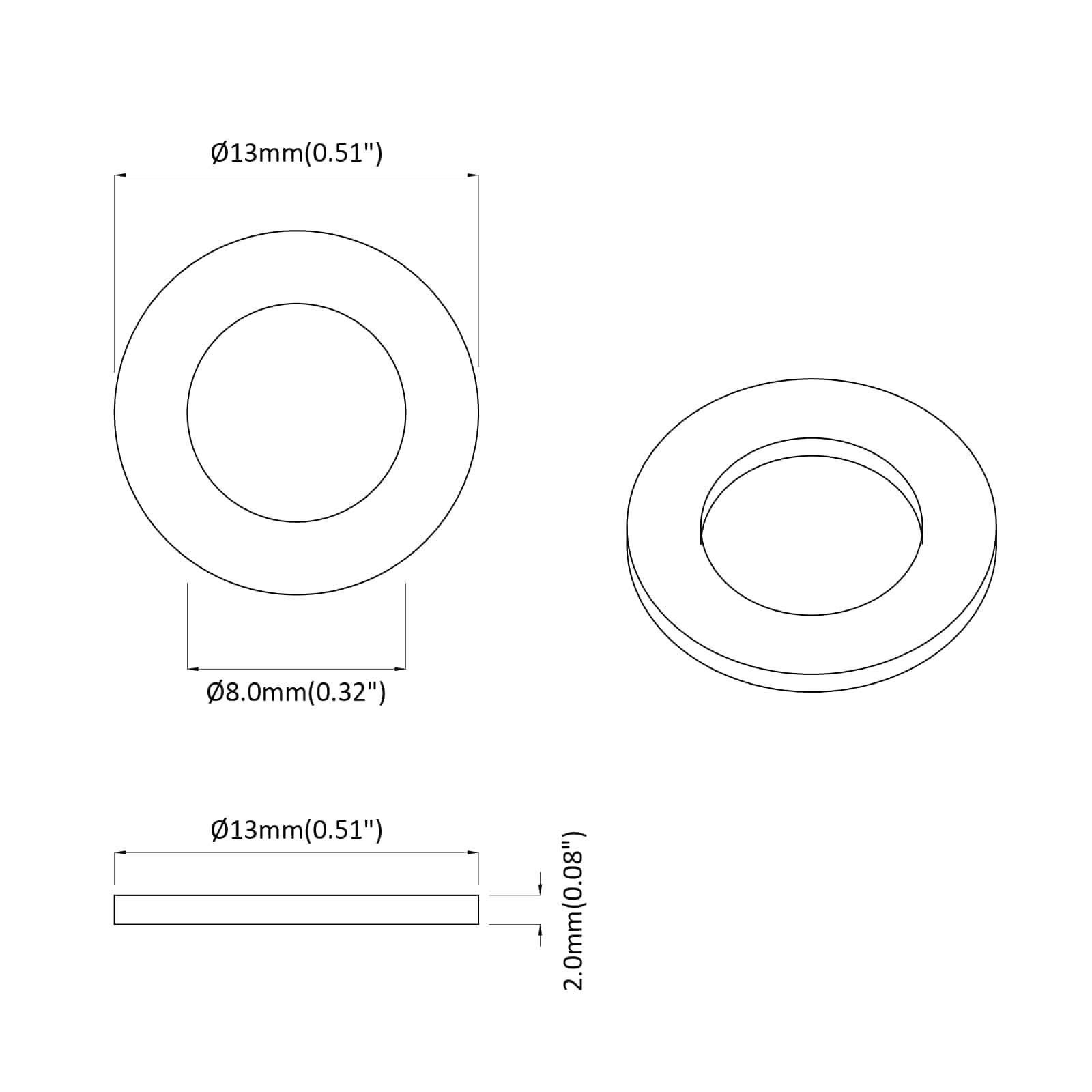 Federunterlage 2 pcs Weiß 13 x 1 mm Eisen