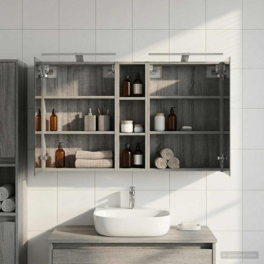 Badezimmerschrank-Set 3 pcs 80 x 10,5 x 50 cm Holzwerkstoff