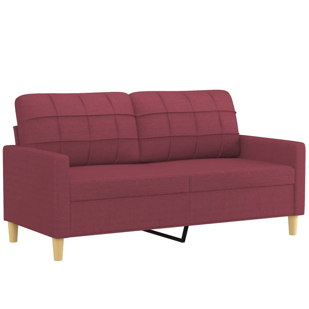 2-Sitzer-Sofa mit Zierkissen Braun 120 cm Stoff