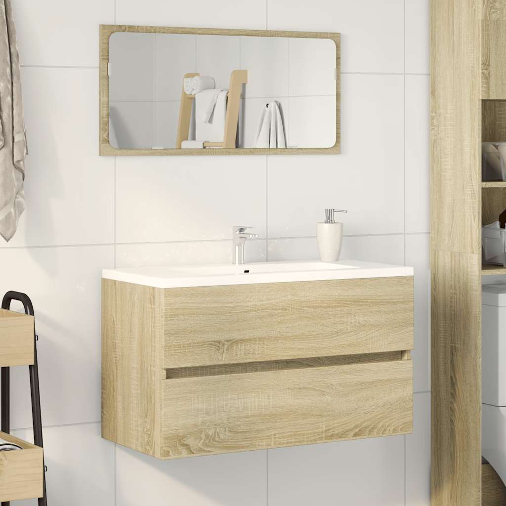 2-tlg. Badmöbel-Set Weiß Holzwerkstoff