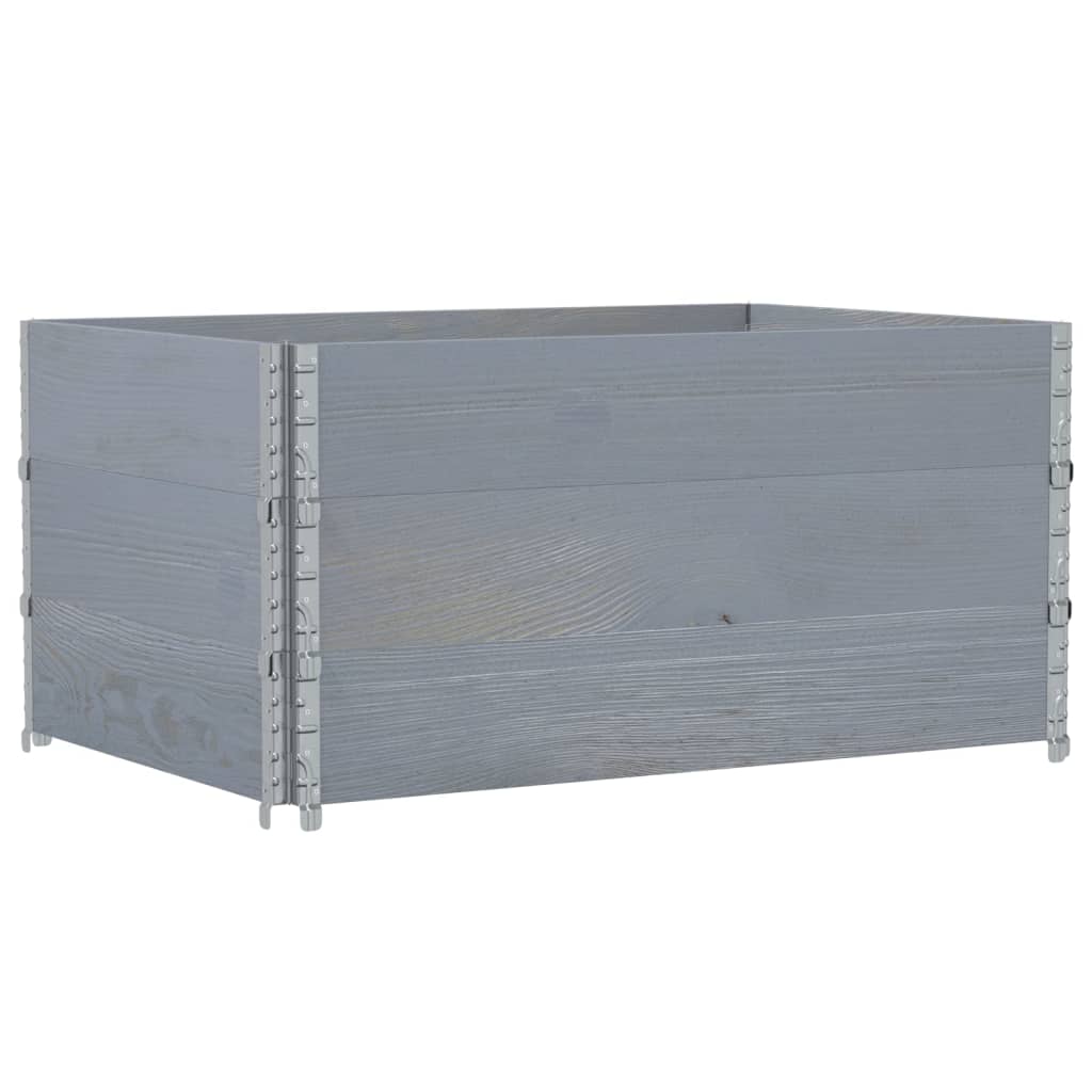 Paletten-Aufsatzrahmen Schwarz 80x60 cm Massivholz Kiefer