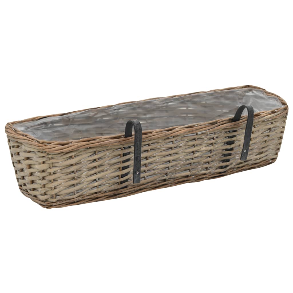 Balkon-Blumentöpfe 2 Stk. Weide mit PE-Auskleidung 40 cm